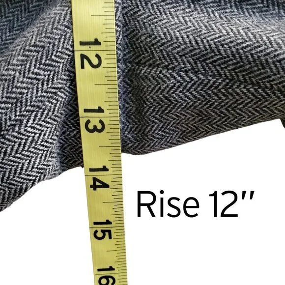 Eddie Bauer Harris Tweed Wool Blend Trousers Side Zipper Wide Leg Size 12 - Picture 11 of 15